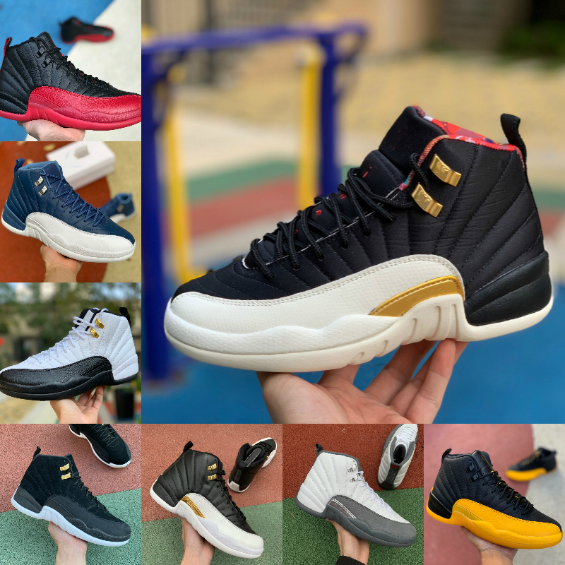 

Jumpman 12 Royalty 12s Mens Basketball Shoes OVO White Black Dark Concord Flu Game Chinese New Year White Dark Grey Black University Gold Men Outdoor Designer, 001