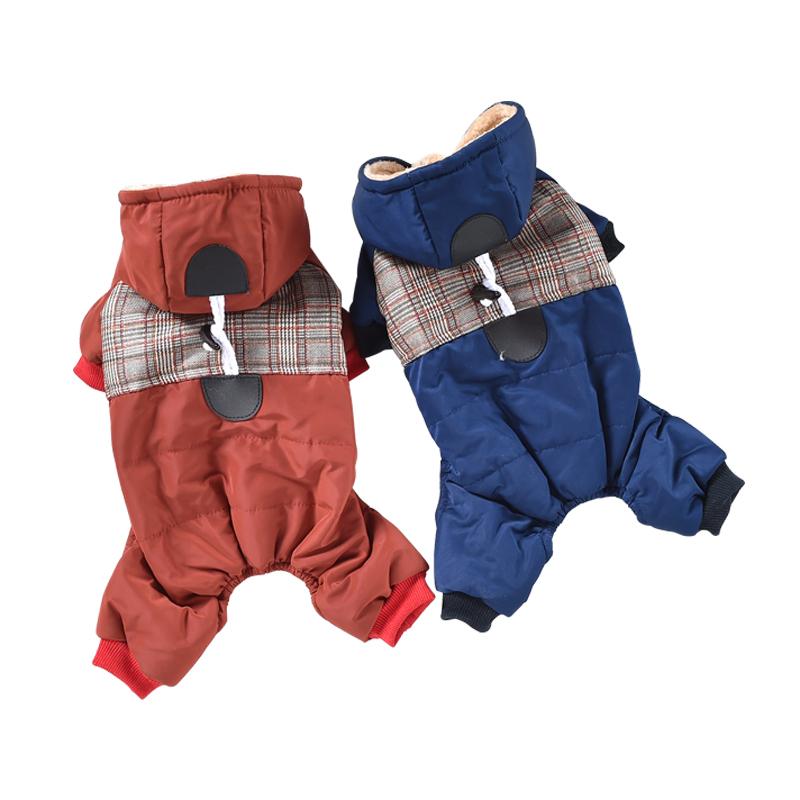 

High Quality Dog Clothes Winter Warm Pet Clothing Jumpsuit Overalls Coat Jacket Poodle Bichon Schnauzer Pomeranian Pug Clothes, Red