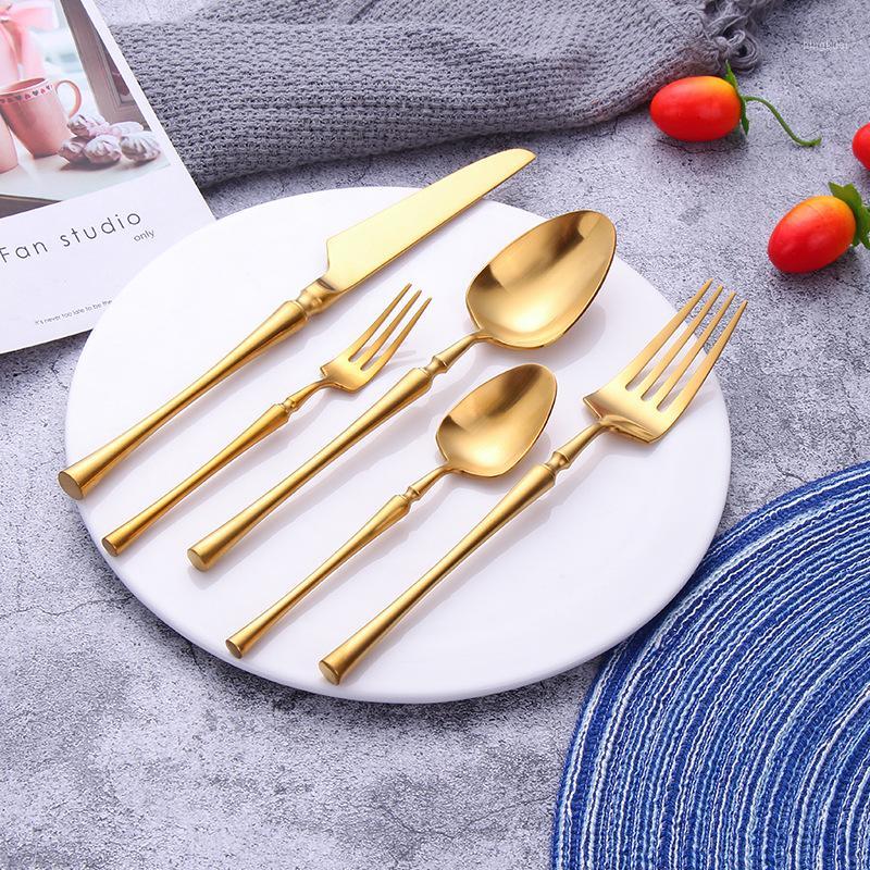 

20pcs Gold Cutlery Set 18/10 Stainless Steel Cutlery Set Table Knife Spoon Dinner Fork Spoon Golden Tableware1
