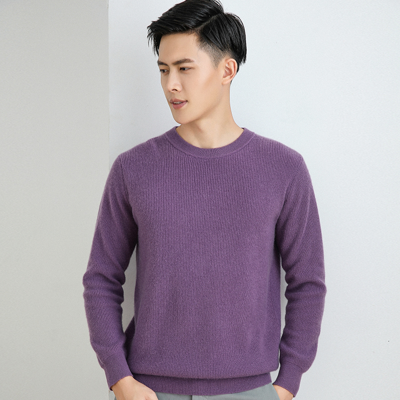 

2021 New Man Sweaters Winter Oneck Thick 100% Pure Goat Cashmere Knitted Jumpers Male 6colors Soft Warm Pashmina Knit Pullovers Bn6z, Camel