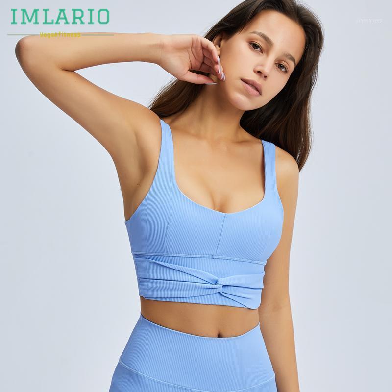 

IMALRIO Rib Active Sports Bra Medium Support Seamless Gym Workout Fitness Crop Top Twisted Women Athletics Yoga Bras Cup Paded1, Khaki