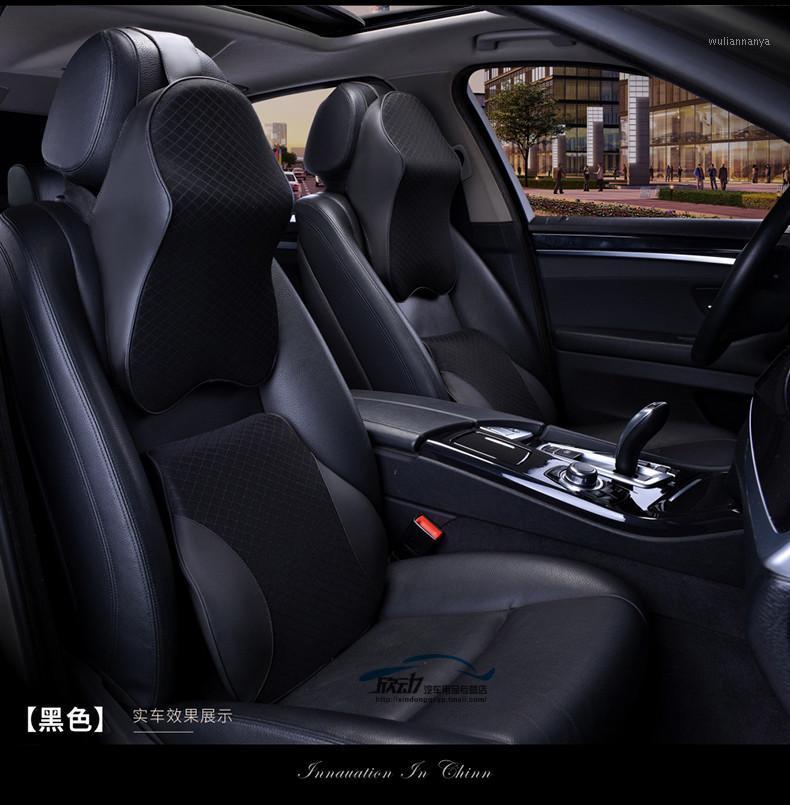 

Seat Cushions Sandwich Linen Car Headrest Neck Pillow With A Single Round Waist Cushion For Vehicle