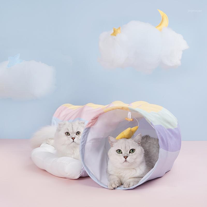 

Pet Tunnel for Cats Bed Interactive Foldable Cat House Cave Indoor Ferrets Beds Mat Kitten Kennel Window Toys Exercising1
