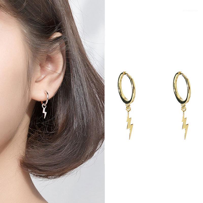 

2020 New 925 Sterling 8.5mm Three Lighting Drop Earring Plain Ruck Punk Loops Circle Women Luxury Jewelry1