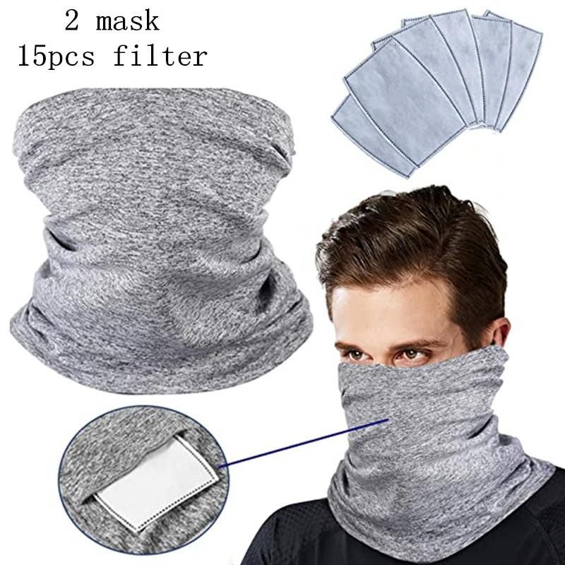 

Face Cover 17pcs filter Multifunctional Headwear Sports-Headbands Neck Gaiter Non-Slip Breathable Bandanas for Sun UV Bandanas