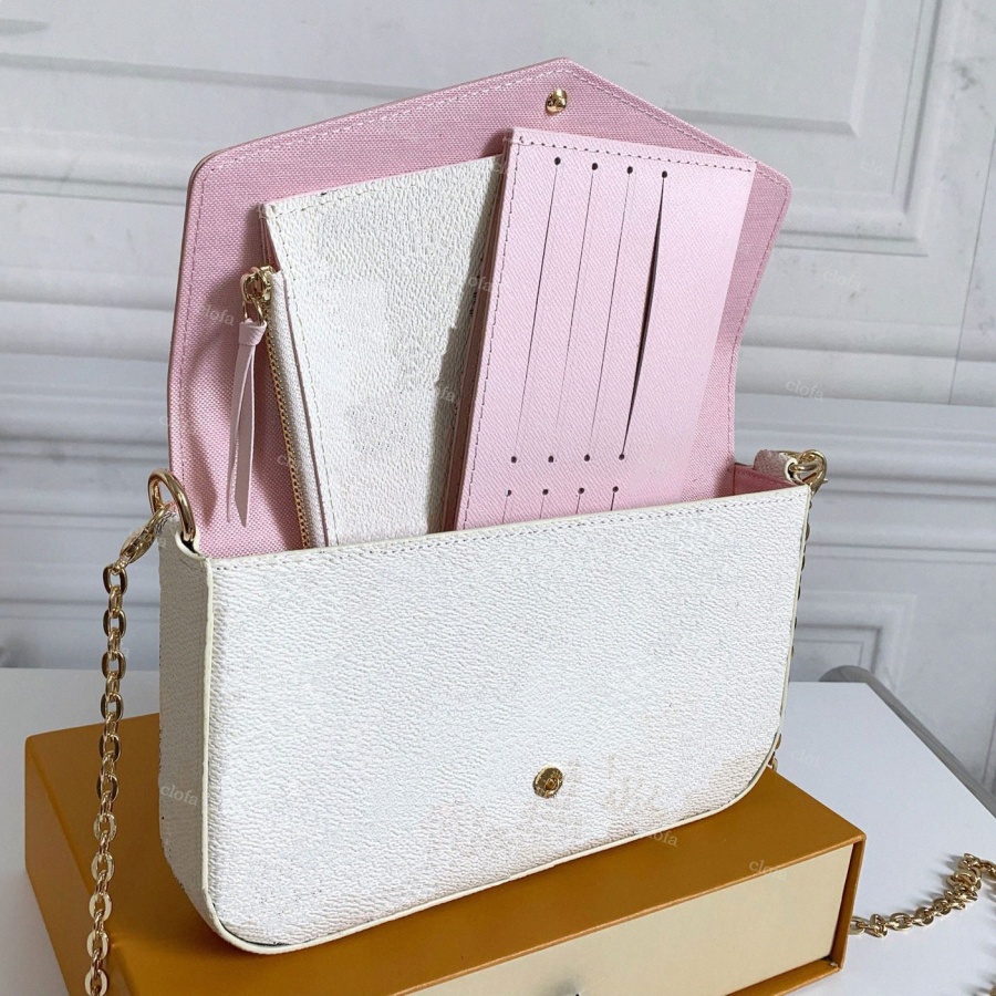 

Luxurys Designers Pochette Felicie Bags Embossing Genuine Leather Handbags Handbag Clutch Chain Messenger Bag Purse Y3yM#
