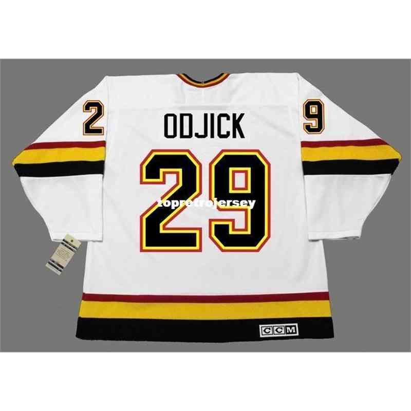 

New Jerseys Mens Gino Odjick 1994 Ccm Vintage Home Retro Hockey Jersey Vintage Long Sleeves, White1