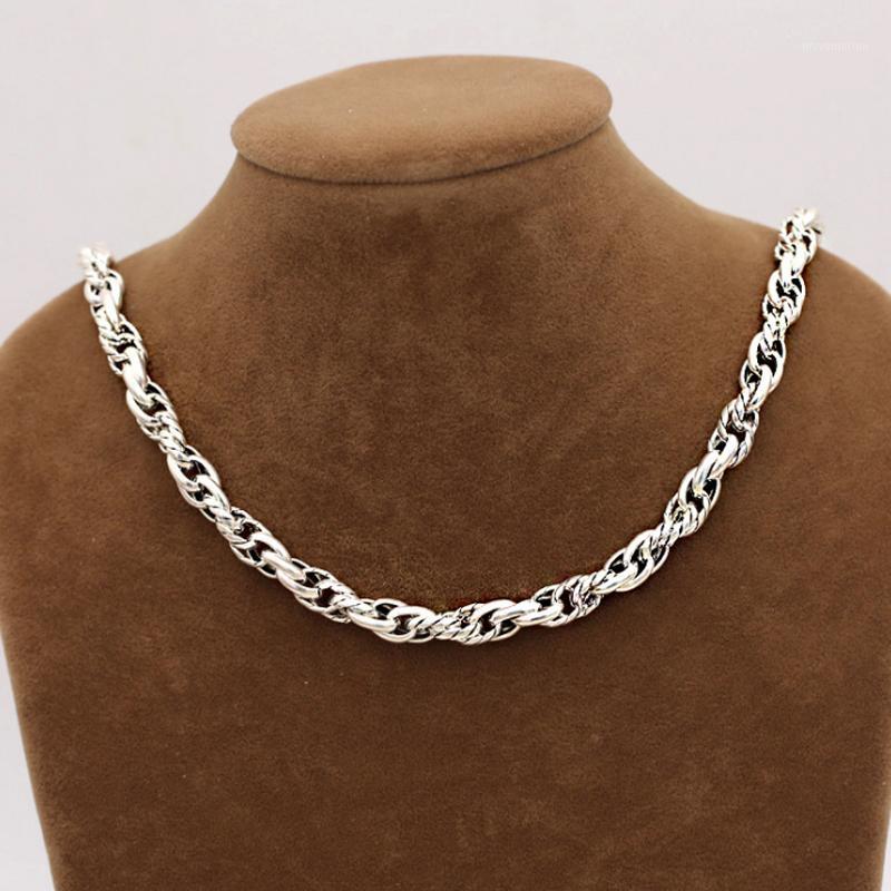 

8mm Real 925 Sterling Silver rope punk rock Chain Necklace Men Women Jewelry gift A45671
