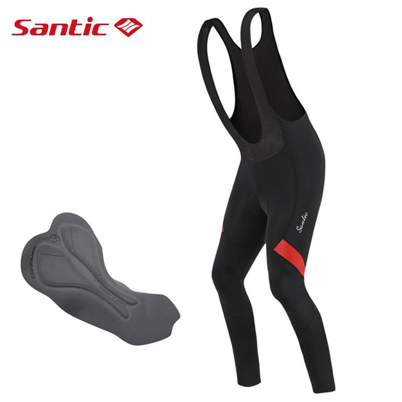 

Santic Cycling Bib Pants Cushion 4D Gel Padding Bicycle Tights Trousers Men Spring Autumn MTB Road Bike Bib Long Pants, Wm9c04115b