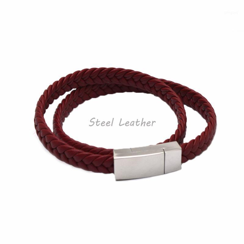 

Charm Bracelets 5pcs/lot Custom Logo Men Bracelet Punk Braided Leather Bangle Male Accessories Jewelry Black Sale1