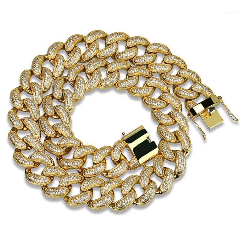 

HipHop Heavy Necklace Gold/Silver Color Plated Micro Paved CZ Stones 28mm Width Cuban Chain Necklaces1