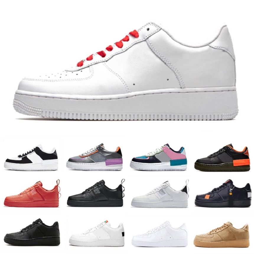 

2020 Utility White Black Men Women 1 Low Running Shoes Sports Skateboarding Ones Shoes White Black Low Pastel Outdoor Trainers Sneakers, Color#6