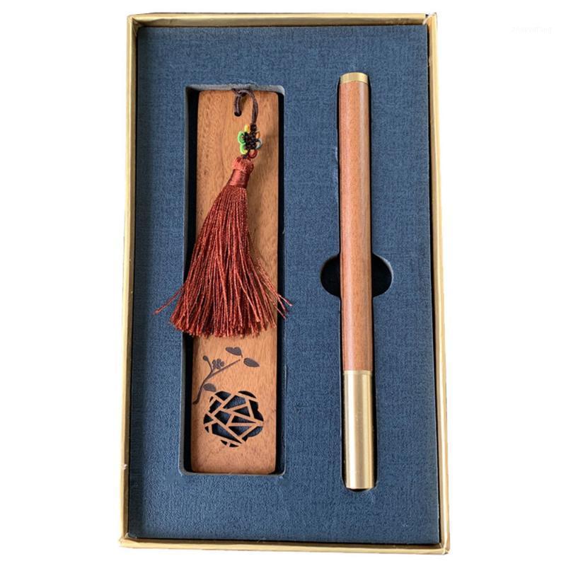 

Gift Wrap 1 Set Of Graduation Kit Wooden Bookmark Sign Pen Souvenir Chinese Style Brown