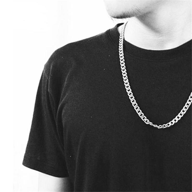 

7mm 5mm 3.5mm Stainless Steel Chian Necklace Men Women Jewelry Silver Color Link Chain Choker Necklace For Man Boys Couple colar