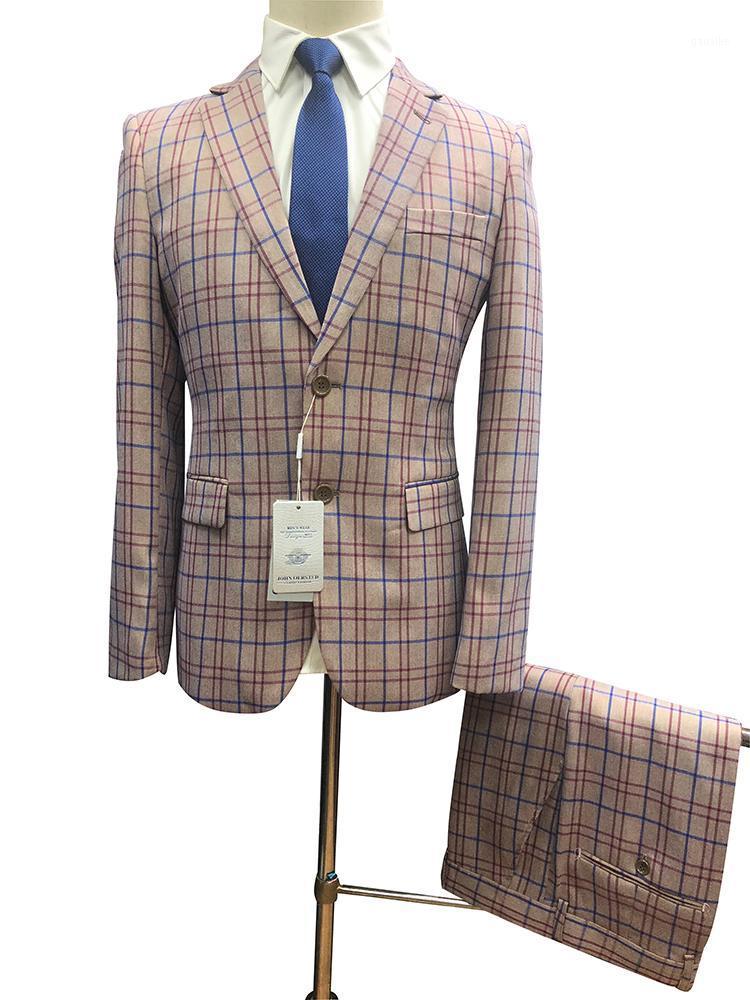 

Roettoni Men Wedding Suit Two-piece Solid Plaid Good Quality Royal Blue And Red Tailored Coat Fashion Factory Direct Selling1