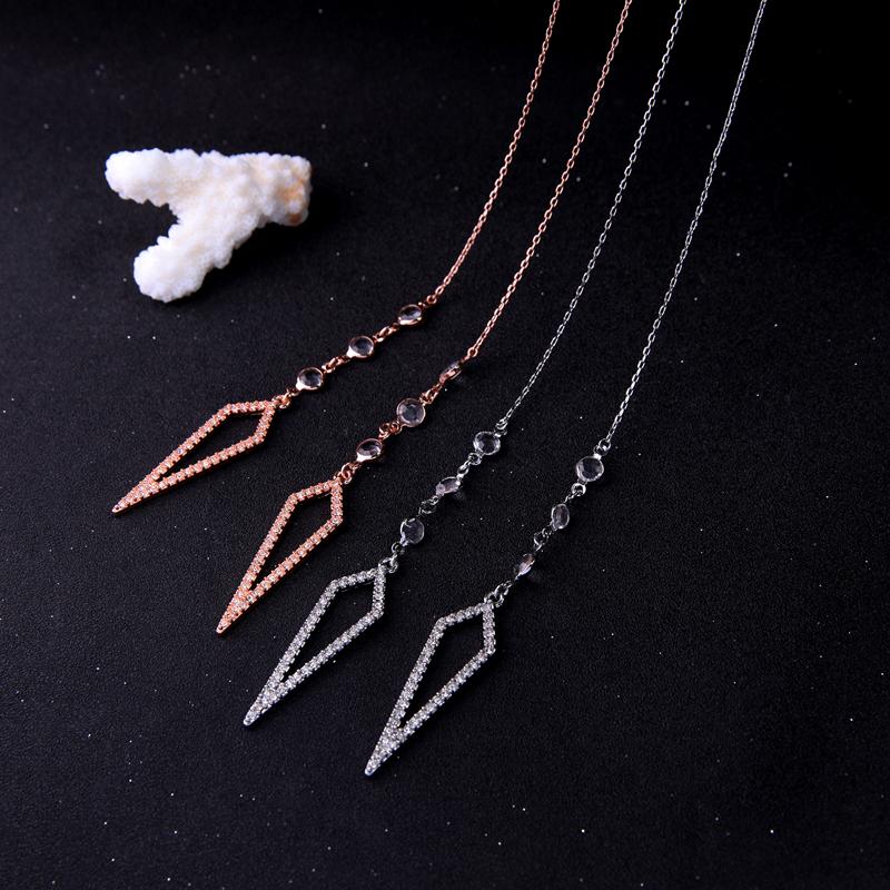 

2 Colors Super Long Pendent Necklace Geometric Charm Chains Multi-layer Necklace For Women New Arrival Drop Shipping