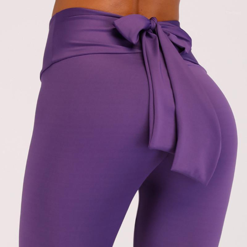 

Solid Sport Leggings Women Gym High Waist Push Up Yoga Pants Stretchy Bow Fitness Legging Running Trousers Athletic Tight Pants1, Pink