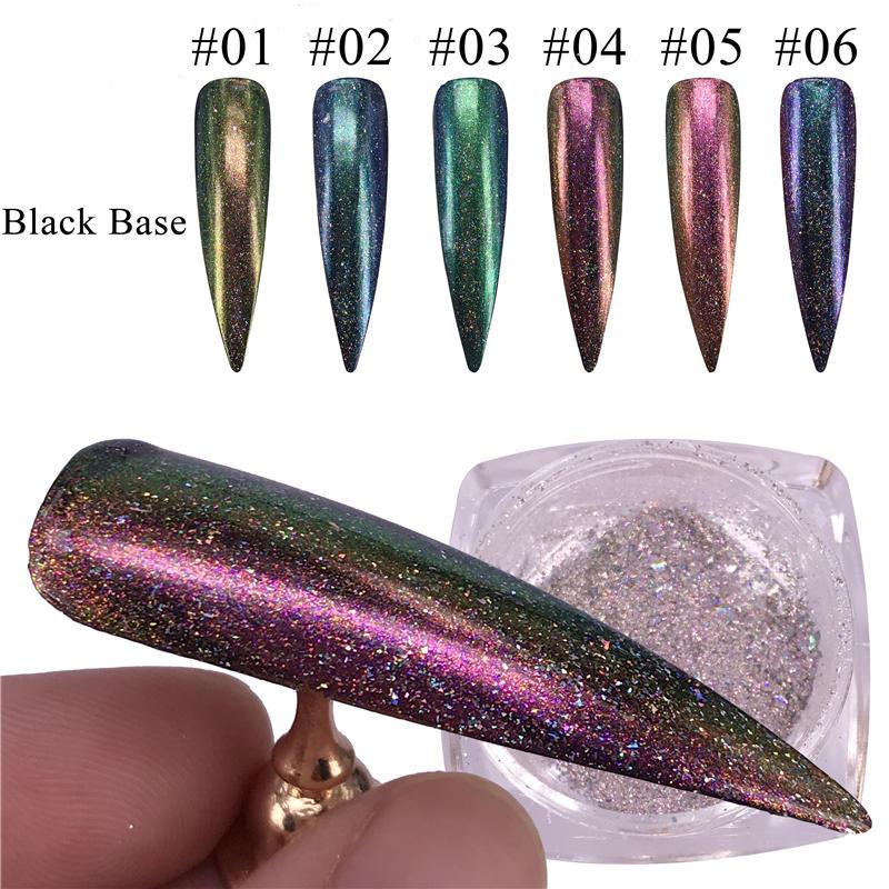 

1 Box Chameleon Holographic Nail Glitter Powder Gel Polish Chrome Pigment Dust Shinning Glitters Manicure Nail Art Decoration