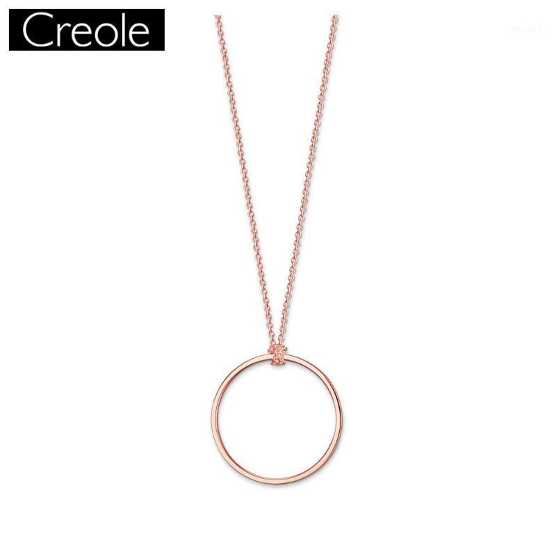 

Chains Chain Rose Gold Color Circle Trendy Gift For Women Girls,2021 Europe Charm Necklace 925 Sterling Silver Fashion Jewelry1
