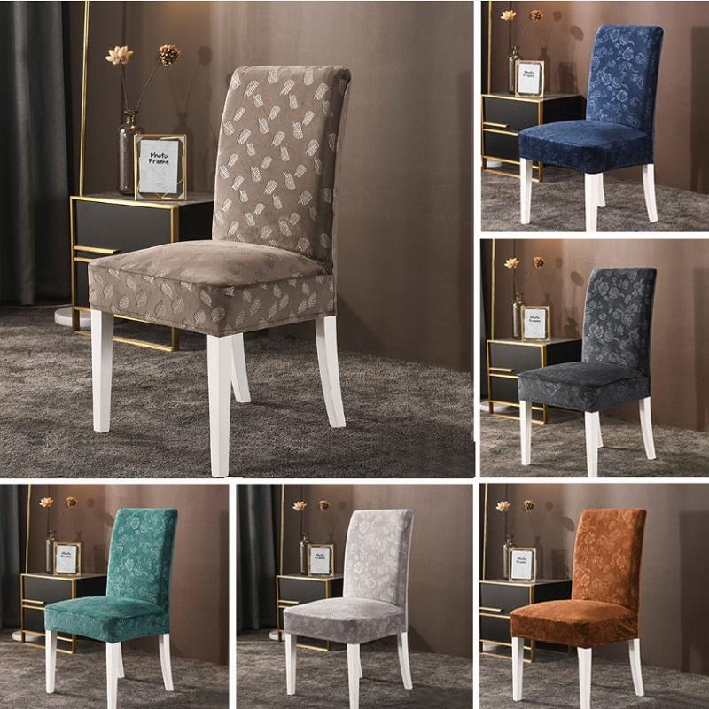 

1/4/6pcs Velvet Dining Chair Cover Removable Thick Plush Chair Covers For Kitchen Dining Room Wedding Banquet Hotel