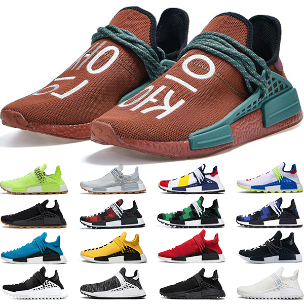 

NMD Human Race Running Shoes Pharrell Williams HU Extr Eye White Black Yellow Red Grey Mens Womens Sports Sneakers Size 36-47, #2 white 36-47