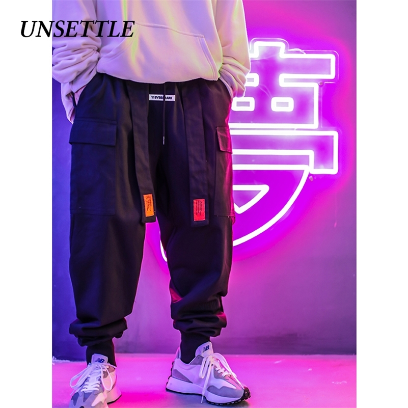 

Autumn Japanese Men's Streetwear pants Harajuku Cargo Harem Pants Fashion Hip Hop Casual Male Tatical Joggers Trousers 201109, Khaki