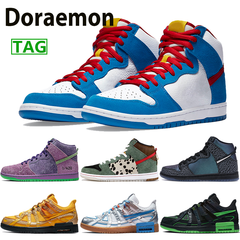 

2021 New rubber classic mens shoes doraemon silver blue reverse skunk university gold blak sheep volt dog walker men women high basketball sneakers, Bubble wrap packaging