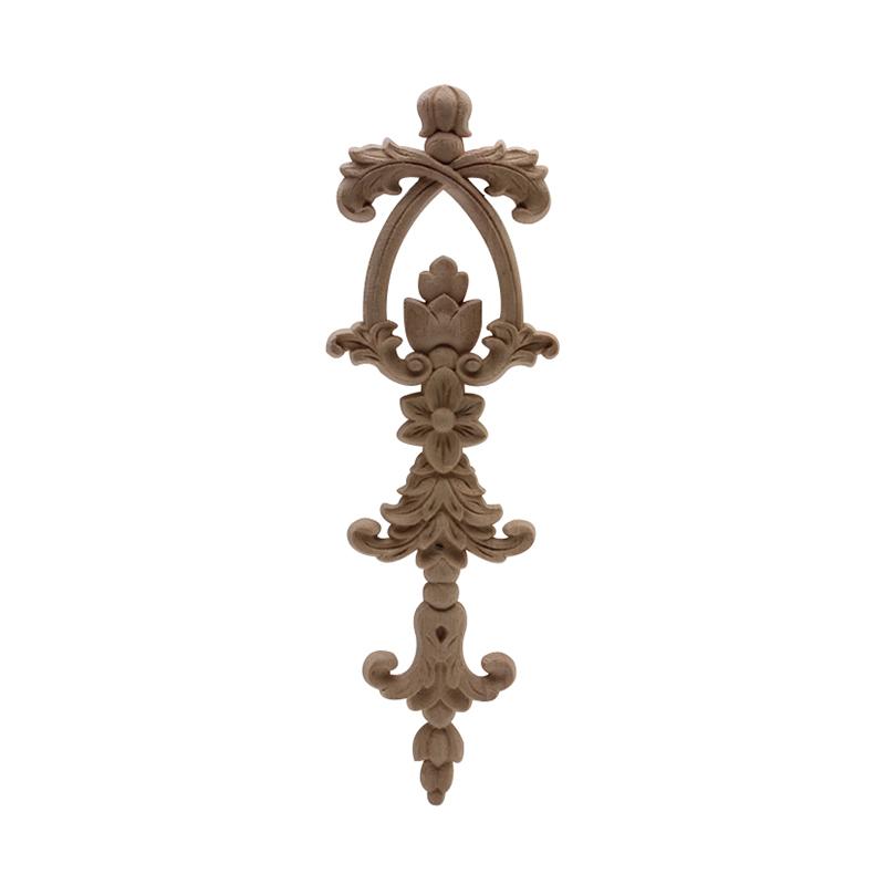 

Wood Decal Wood Applique Onlay Carving Lines Antique Ornamental Retro Long Flower Large Rubber Cabinet Corner Furniture NEW