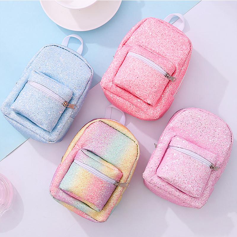 

Wrist Purse Backpack for Women Sequins Glitter Coin Purse Girls Diaper Sanitary Napkin Pad Cosmetic Phone Organizer Storage Bag