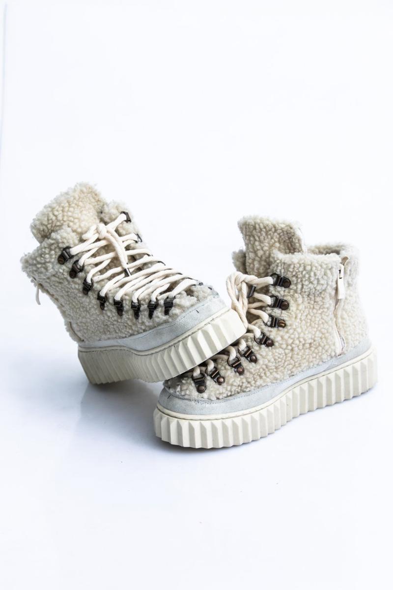 

Genuine Shearling Waterproof Boots, Cream