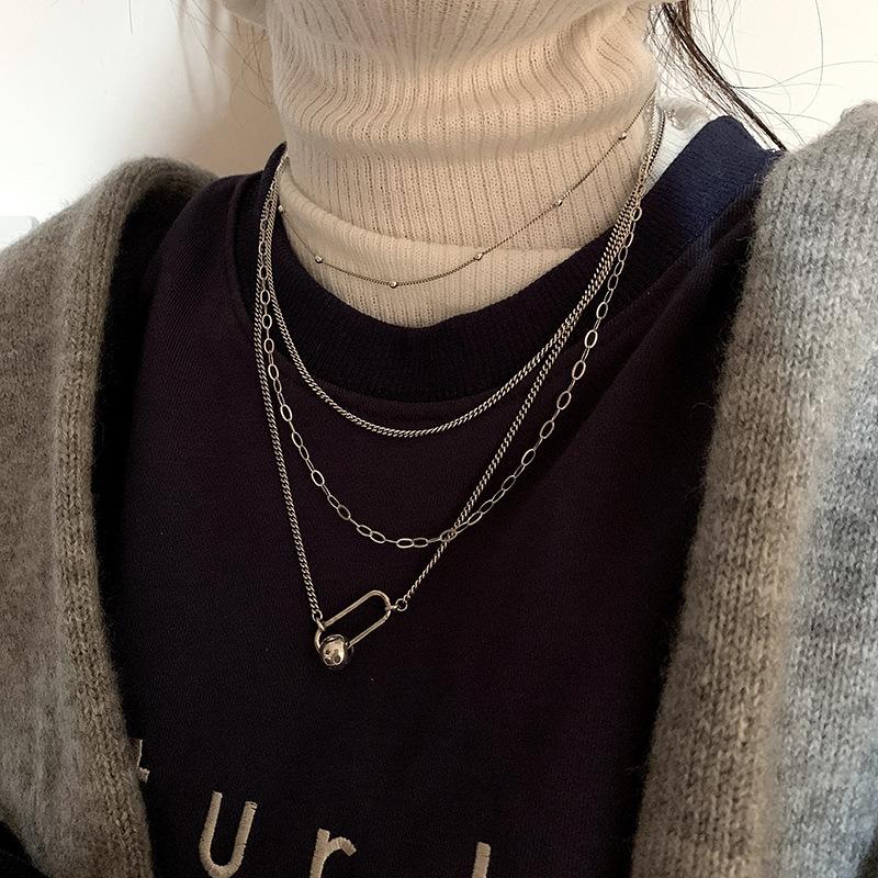 

Chokers XINGGE Unique Design Multilayer Geometrical Choker Necklace For Women Korean Fashion Silver Color Chain Party Jewellery