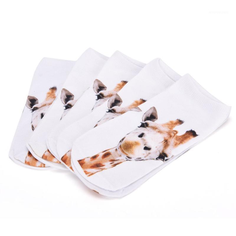 

1Pair Unisex Men Women 3D Giraffe Socks Casual Cute Harajuku Funny Animal Socks Low Cut Ankle Sock1, As pic