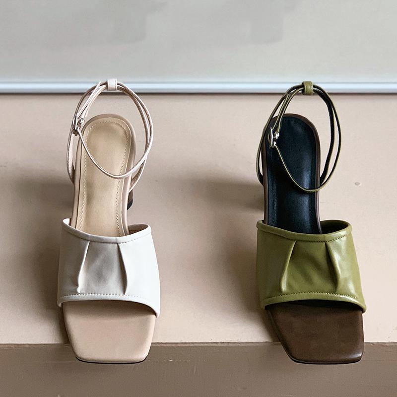 

Chaussure femme high heels shoes women's gladiator sandals genuine leather new summer female dating shoes zapatos mujer, Green