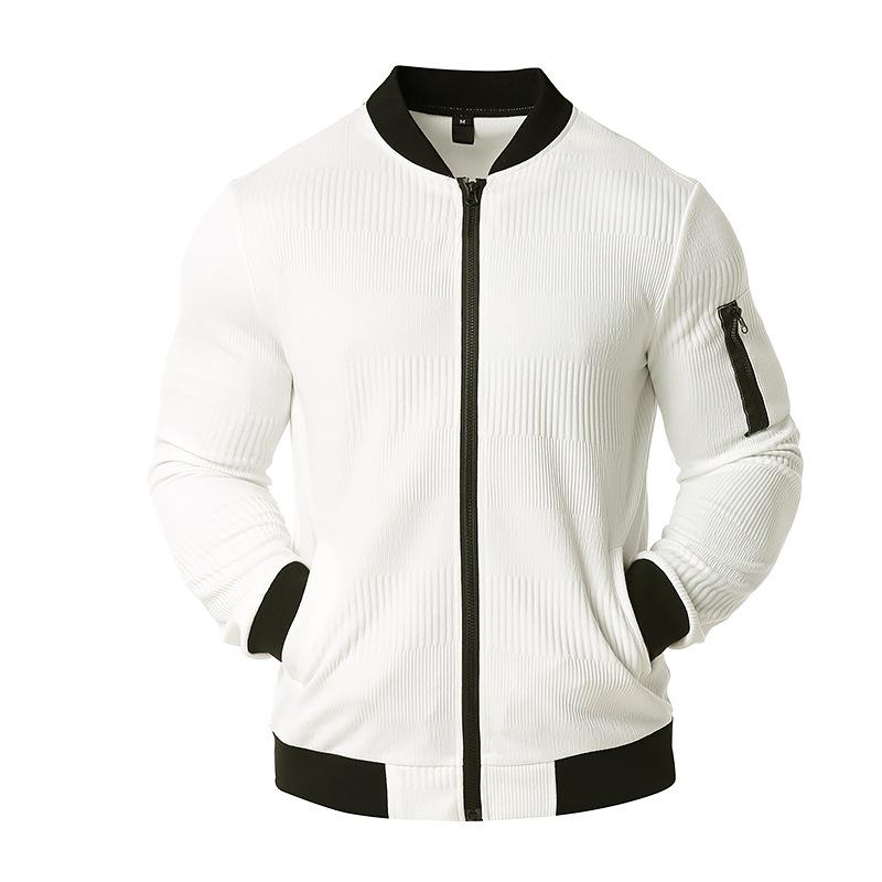 

New fashion zipper bomber coats & jackets mens casual jacket coat sportwear outwear windbreaker jacket sweatshirt 2021, 5008 white