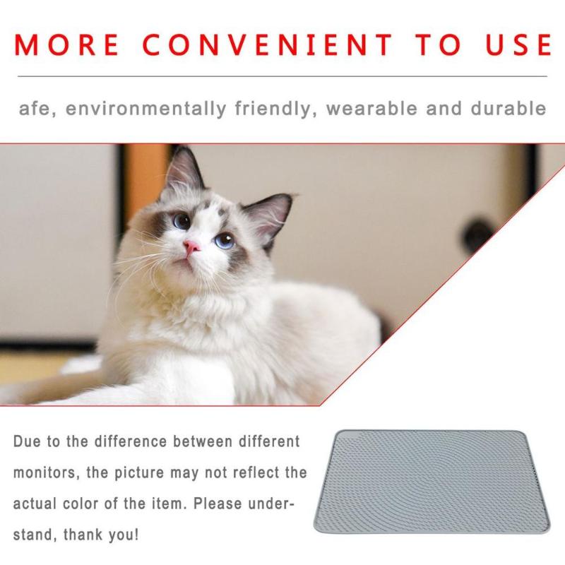 

Color Waterproof Pet Cat Litter Mat 37.7*53.3cm Waterproof Non-slip For Cats Pets Litter Mat Cat Bed Pads Maintain House Clean