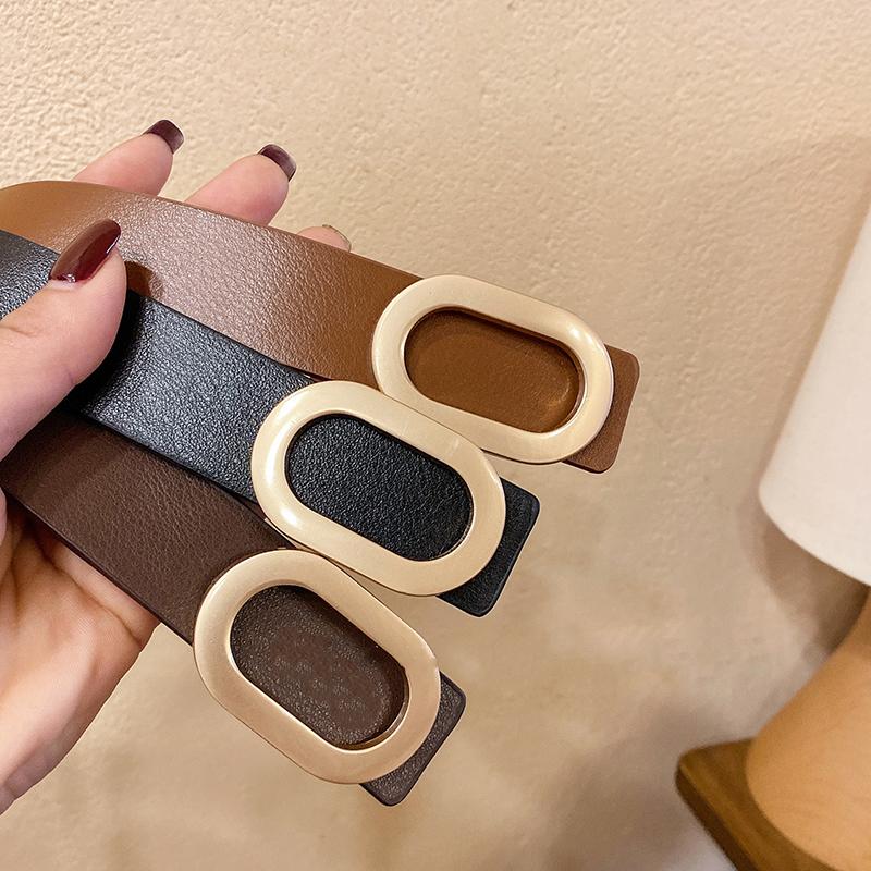 

Belts Designer For Women High Quality Ladies Students Trouser Black Belt Waist Cummerbunds Waistband Ceinture, Black;brown