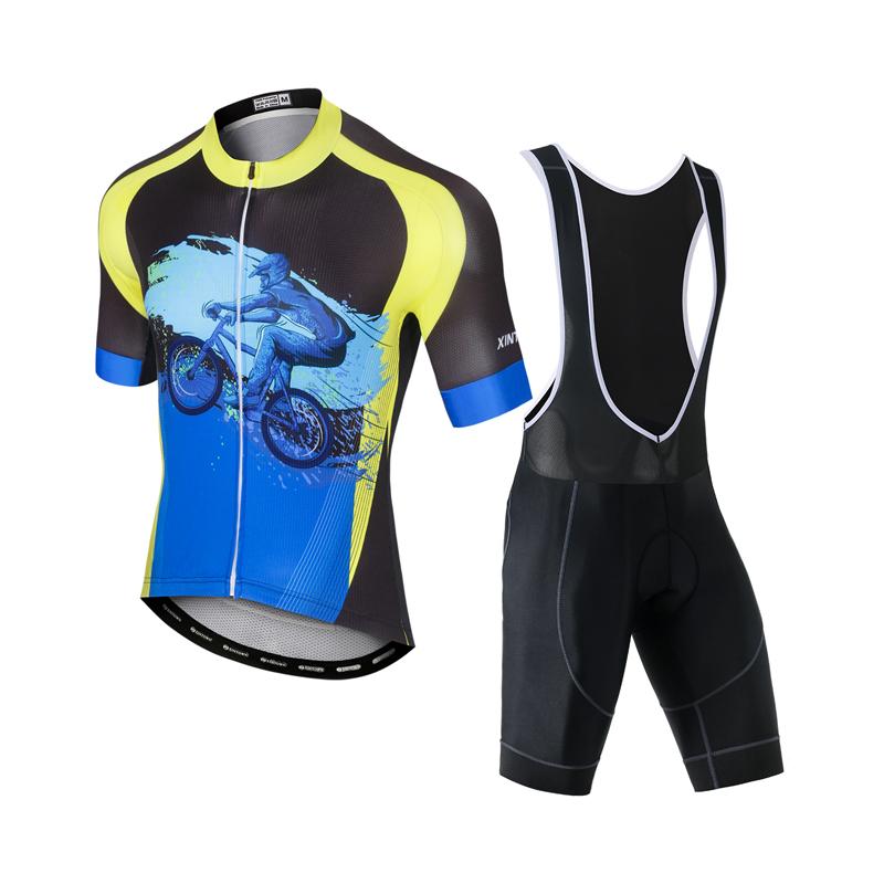 

YOCENE Custom 100%Polyester Bicycle Set Short Sleeve Bib Bike Wear, Multi