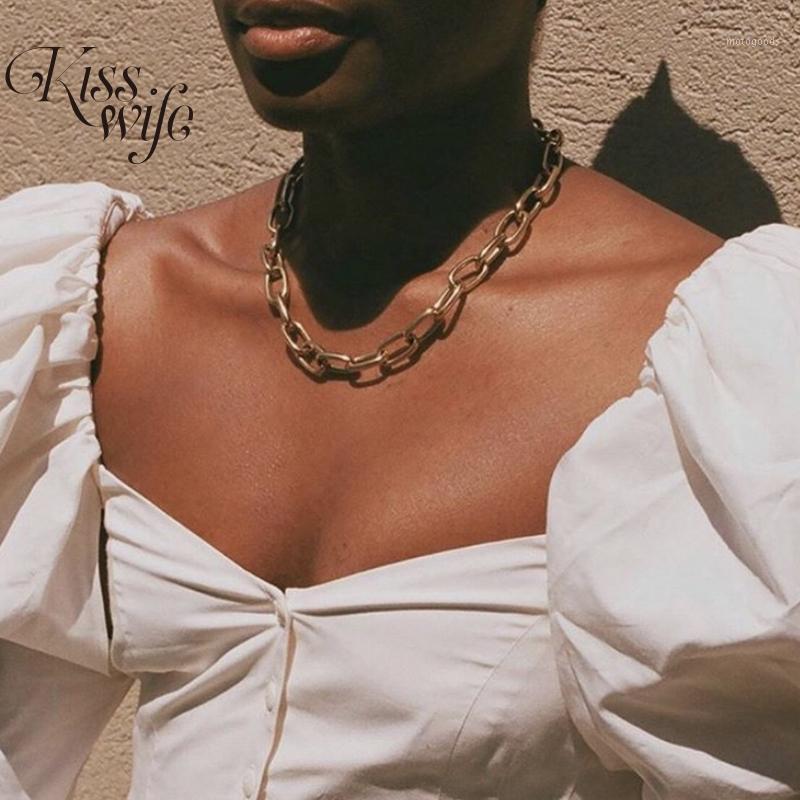 

Gold Color Choker Necklaces For Women Men Vintage Geometric Gold Necklaces Chunky Thick Fashion Female Jewelry Wedding Gift1