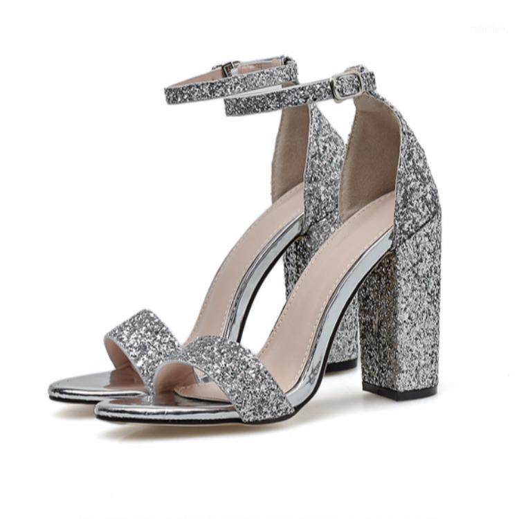 

Sparkling Silver Diamond Crystal High Heels Women Sandals 2020 New Summer Sexy Club Heels Sandals Women 35-431
