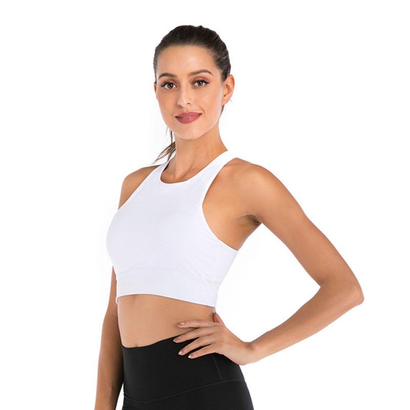 

Women Beauty Back Fitness Bra Yoga Underwear Shockproof Running Gathering Shaped Yoga Vest Sports Bra, Black