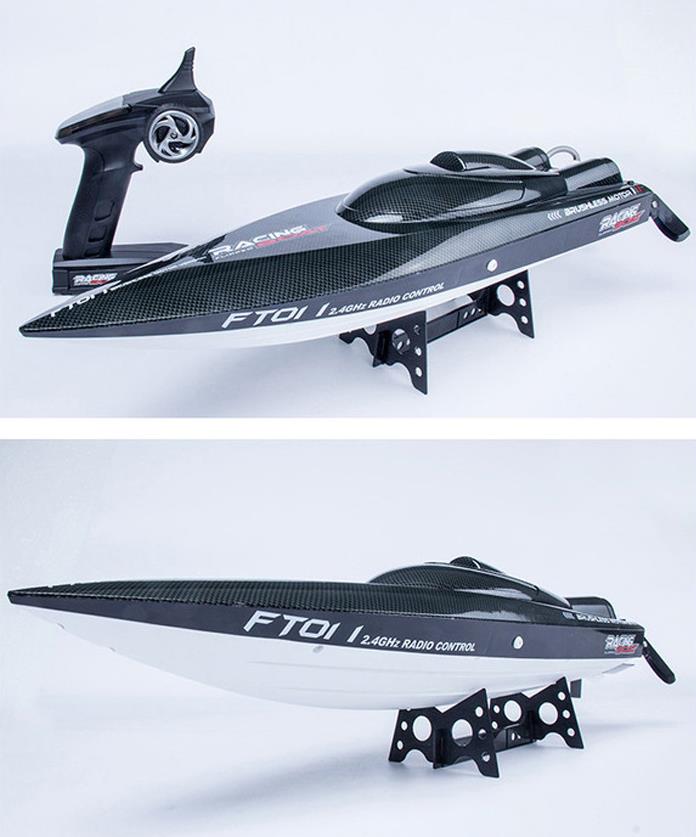 

2.4Ghz RC brushless radio controlled speedboat remote control racing boat rc boat high speed 55km/h, Black