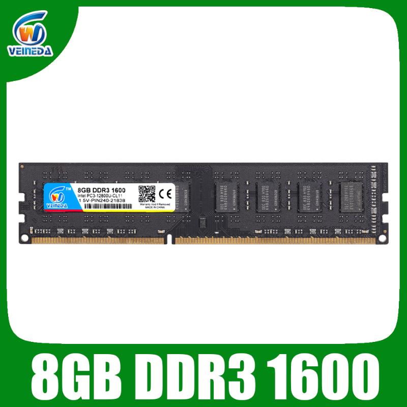 

VEINEDA DDR3 4GB 8GB Memoria Ram ddr 3 1333 1600 For All or For some AMD Desktop PC3-12800 Compatible 2GB Brand New