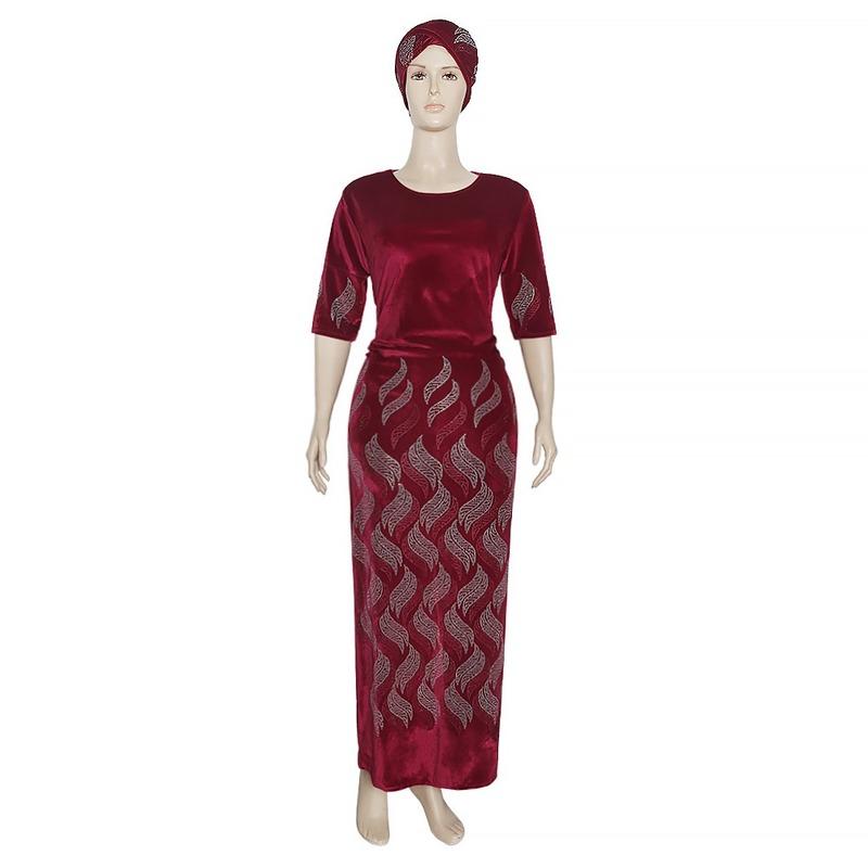 

3XL Plus Size 2020 New Arrivals African Dashiki Flowers Pattern Print Dress 3/4 Sleeve Casual African Dresses For Women