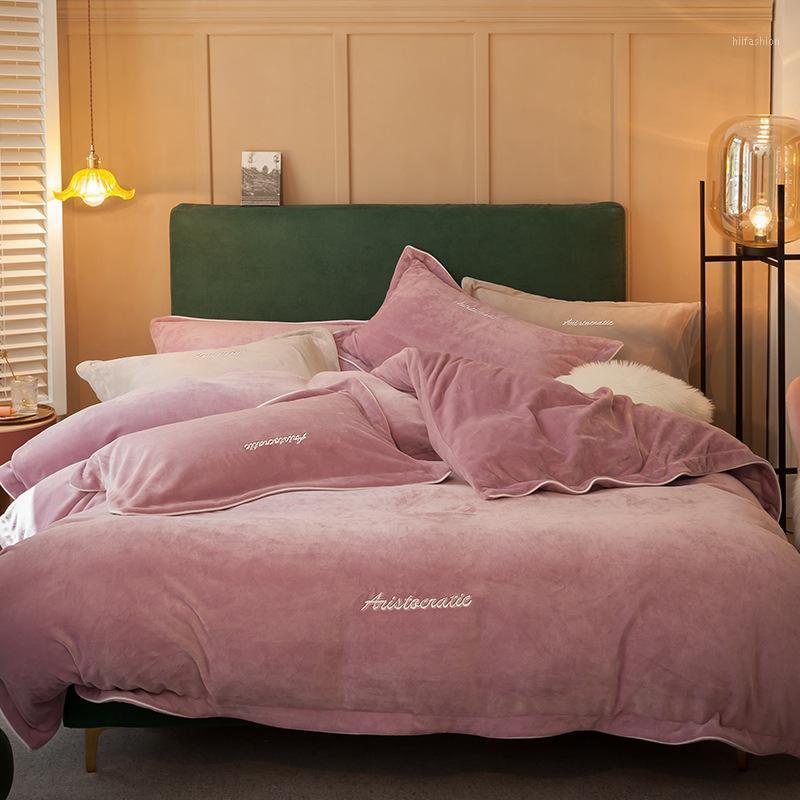 

Home Textiles Bedding Set include Bed Linen Set Quilt Cover Pillowcase Milk Velvet Coral Velvet Flannel Plush Bed Supplies1, 05