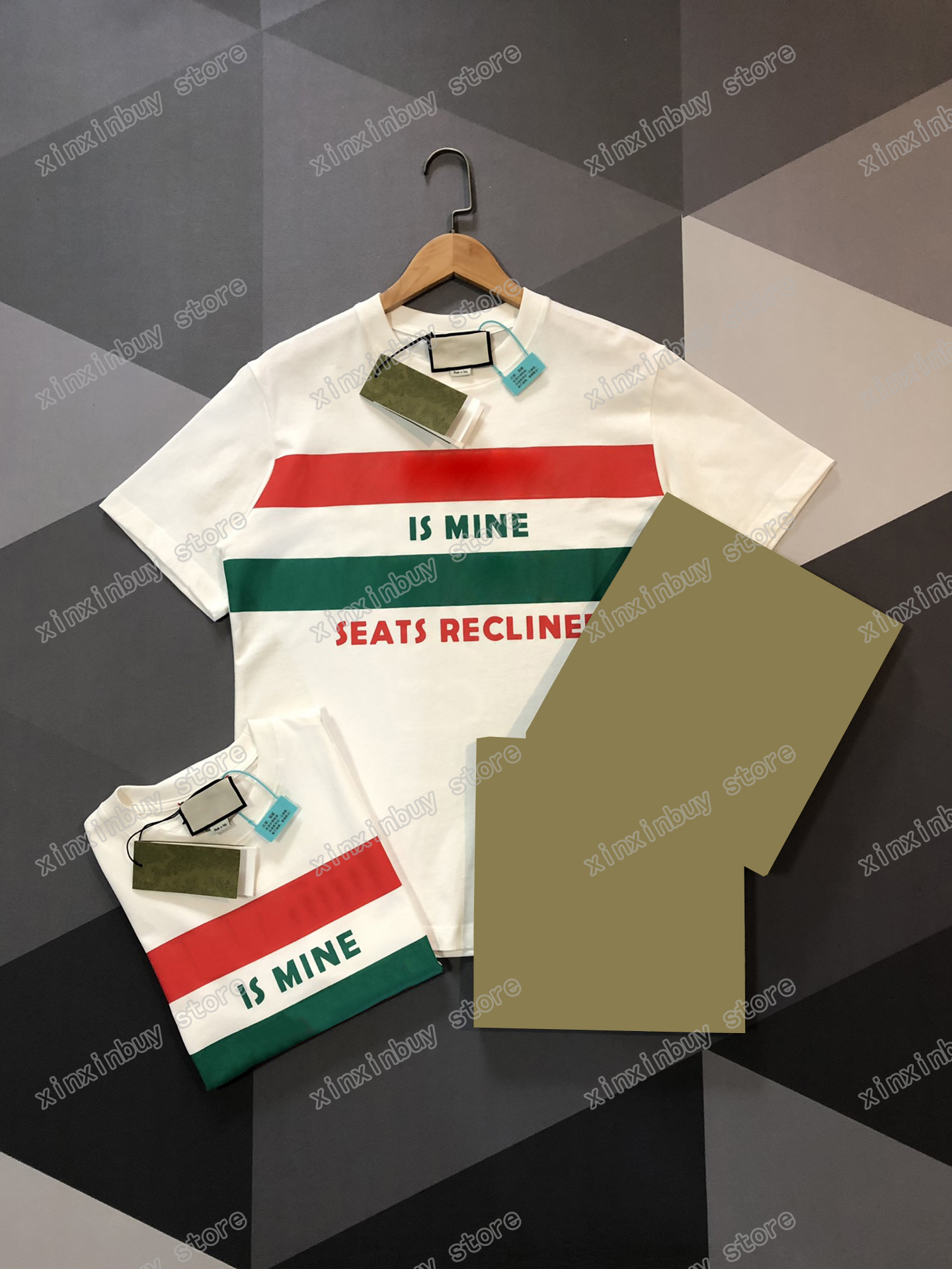 

22ss Men Women Designers T-Shirts tee Color stripe Music print short sleeve Man Crew Neck paris Fashion Streetwear Black Apricot XS-L