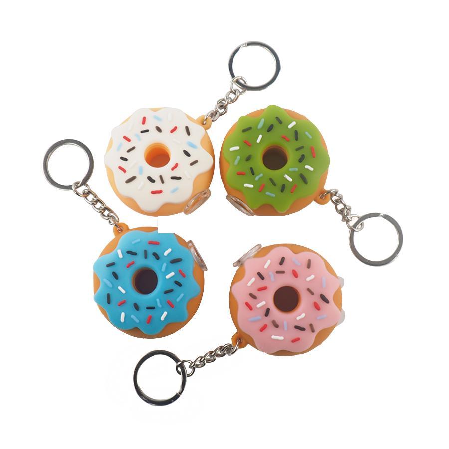 

wholesale hand Pipes Silicone smoking pipe Donut 2.2 inch mini bongs dab rig for smoking glass Pipes Pyrex Spoon tobacco
