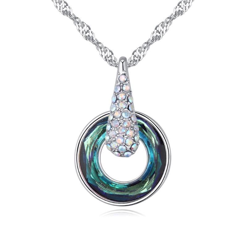 

Trendy circle necklace jewelry Crystals from round pendant necklace bijoux Christmas gift