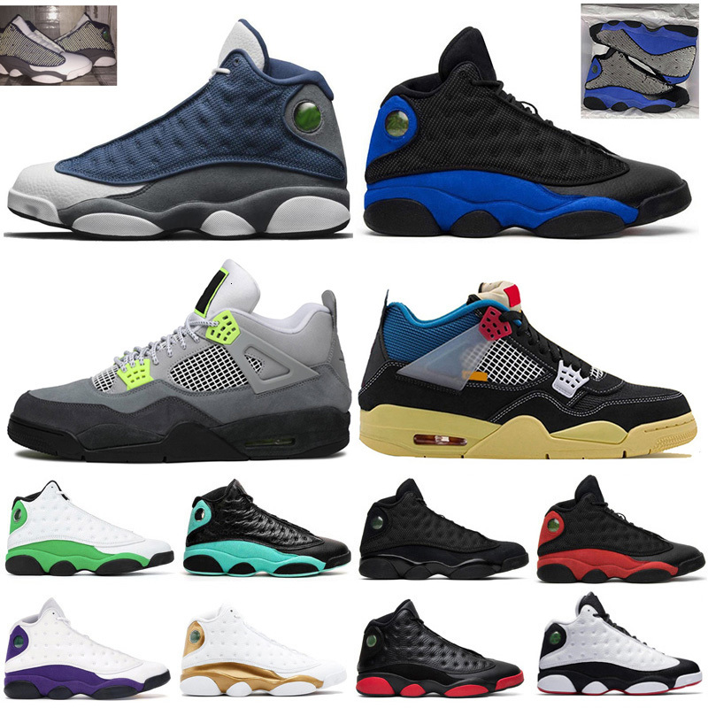 

Jumpman 4 4s Men Basketball Shoes Women Flint Hyper Royal 13s Luky White Soar GREEN Pink Playground mens sports Sneakers, 1 item #2 40-47