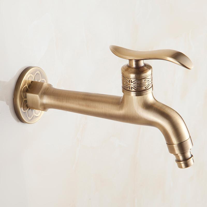 

Vidric Antique Brass Finish Bathroom Mop Faucet Wall Mount Washing Machine Water Faucet Garden Long For Watering Garden1