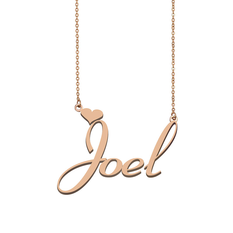 

Joel name necklaces pendant Custom Personalized for women girls children best friends Mothers Gifts 18k gold plated Stainless steel